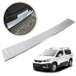 Rear bumper trim for Peugeot Rifter I (K9) 2018- | Chrome Stainless steel