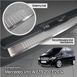 Rear bumper trim for Mercedes Vito (W639) 2003-2014 | Silver Stainless stee