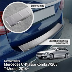 Rear bumper trim for Mercedes C-Class Station Wagon (S205) 2014-2021 | Silv