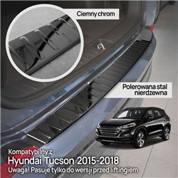 Rear bumper trim for Hyundai Tucson III (TL) PRE-FL 2015-2018 | Black chrom