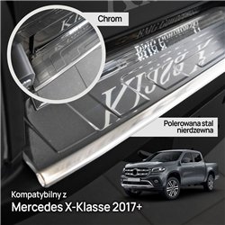 Rear bumper trim for Mercedes X-Class (W470) 4D 2017-2020 | Chrome Stainles
