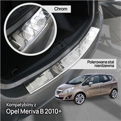 Rear bumper trim for Opel Meriva B (S10) 2010-2017 | Chrome Stainless steel