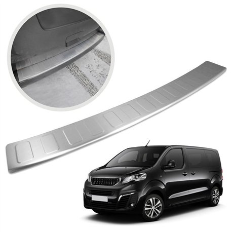 Rear bumper trim for Peugeot Traveller I (V) 2016- | Silver Stainless steel