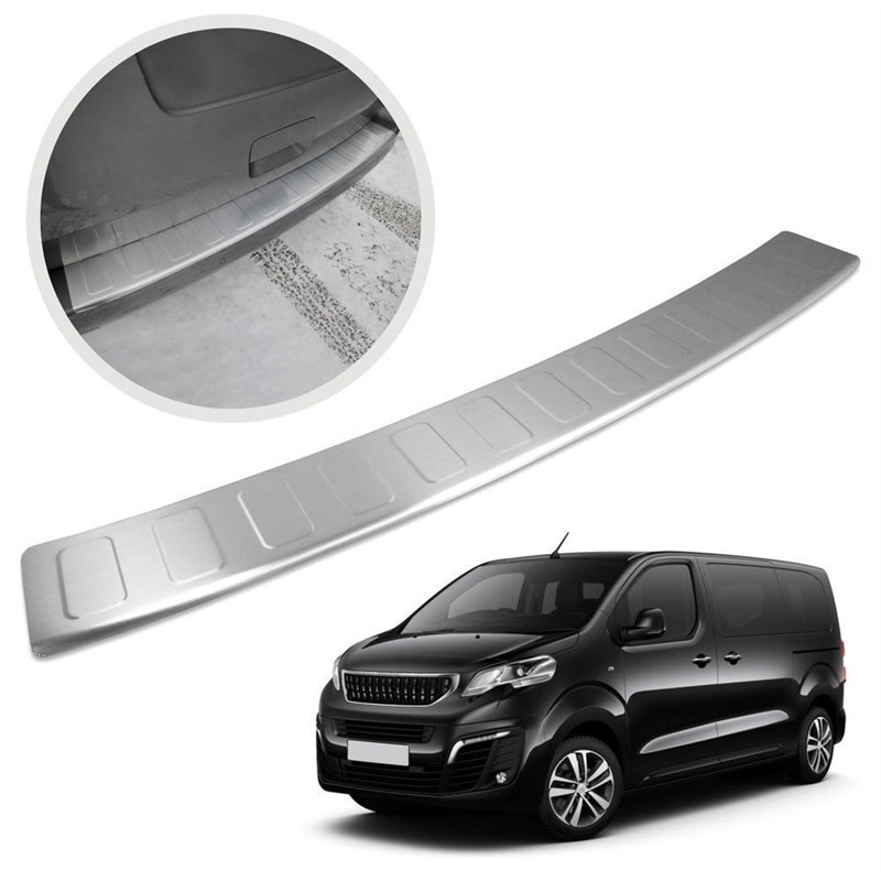 Rear bumper trim for Peugeot Traveller I (V) 2016- | Silver Stainless steel
