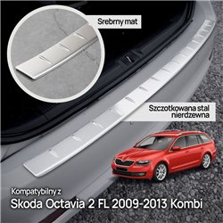 Listwa tylnego zderzaka Skoda Octavia Kombi II FL 2009-2013 Srebr