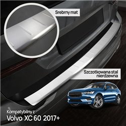 Rear bumper trim for Volvo XC60 II (V426 | U) 2017- Silver Stainless steel