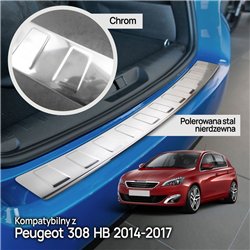 Rear bumper trim for Peugeot 308 Hatchback II (T9) 5D 2013-2021 | Chrome St