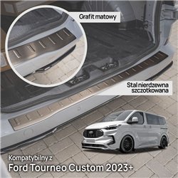 Rear bumper trim for Volkswagen VW Caravelle (T7) 2025- | Black Stainless s