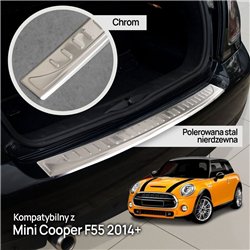 Rear bumper trim for MINI Hatch Hatchback III (F55) 5D 2014- | Chrome Stain