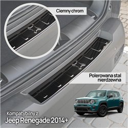 Rear bumper trim for Jeep Renegade I (BU) 2014- | Black chrome Stainless st