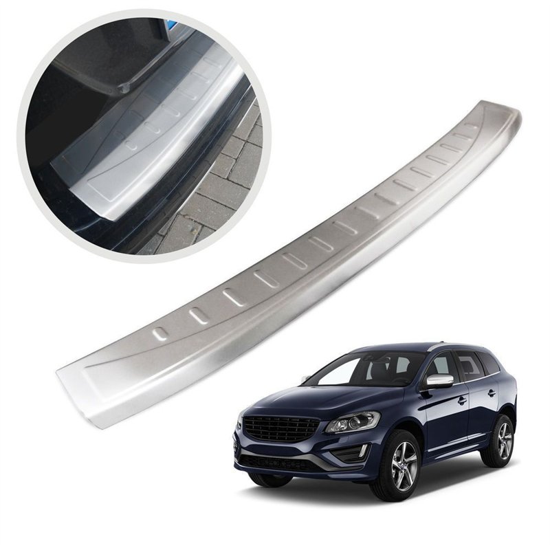 Rear bumper trim for Volvo XC60 I (Y413 | D) FL 2013-2017 Silver Stainless