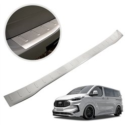 Rear bumper trim for Ford Tourneo Custom II (V710) 2023- | Silver Stainless