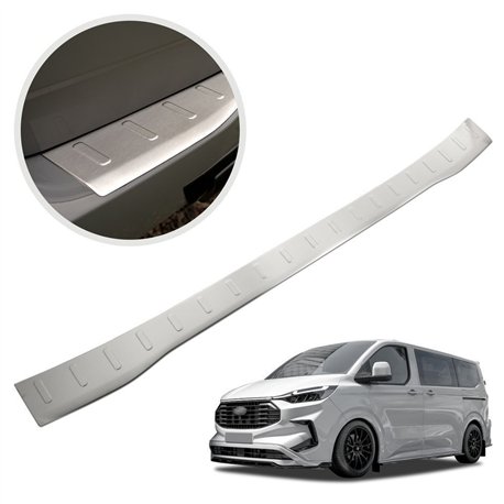 Rear bumper trim for Ford Tourneo Custom II (V710) 2023- | Silver Stainless