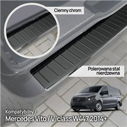 Rear bumper trim for Mercedes V-Class (W447) 2014- | Black chrome Stainless
