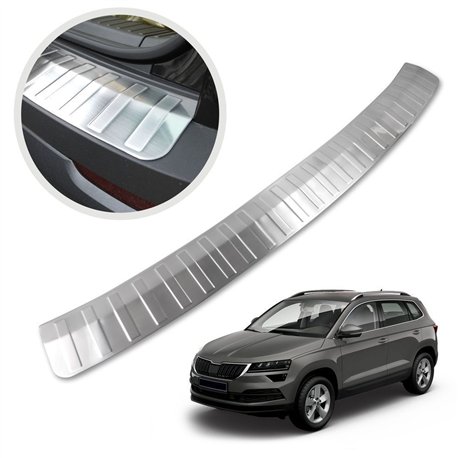 Rear bumper trim for Skoda Karoq I (NU) 2017- | Silver Stainless steel