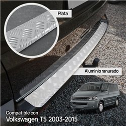 Rear bumper trim for Volkswagen VW Multivan (T5) 2003-2015 | Silver Aluminu