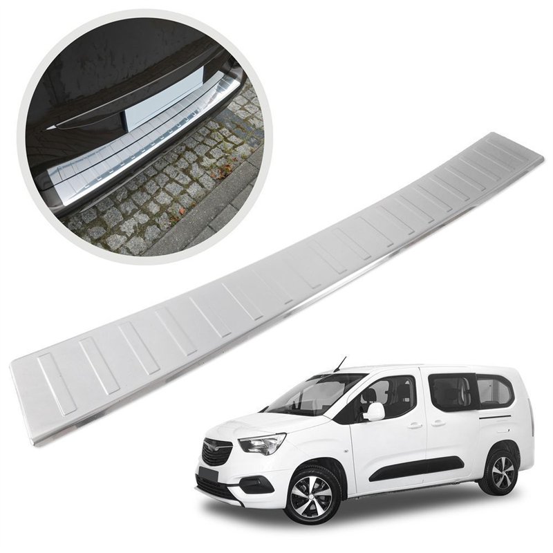 Rear bumper trim for Opel Combo E (K9) 2018- | Chrome Stainless steel