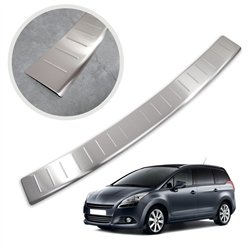 Rear bumper trim for Peugeot 5008 I (T8) 2009-2017 | Silver Stainless steel