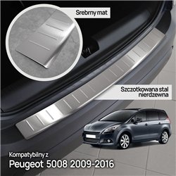 Rear bumper trim for Peugeot 5008 I (T8) 2009-2017 | Silver Stainless steel