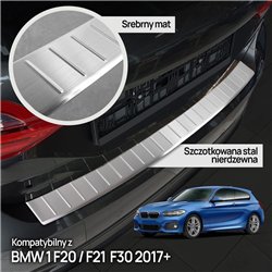 Rear bumper trim for BMW 1 Series Hatchback (F20) 5D 2011-2019 | Silver Sta