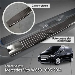 Rear bumper trim for Mercedes Vito (W639) 2003-2014 | Black chrome Stainles