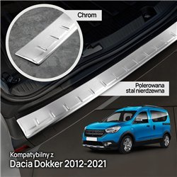 Rear bumper trim for Dacia Dokker I (KE | K9K) 2012-2020 Silver Stainless s
