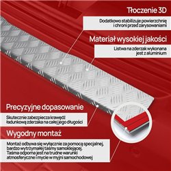 Rear bumper trim for Opel Vivaro C (K0) 2019- | Silver Aluminum Ribbed