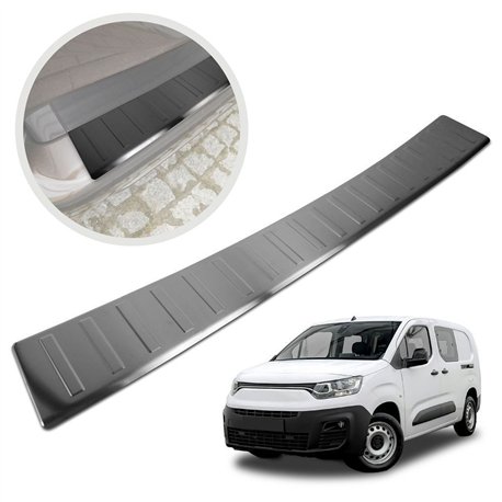 Rear bumper trim for Fiat Doblo III (510/511) 2022- | Black Stainless steel