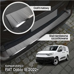 Rear bumper trim for Fiat Doblo III (510/511) 2022- | Black Stainless steel