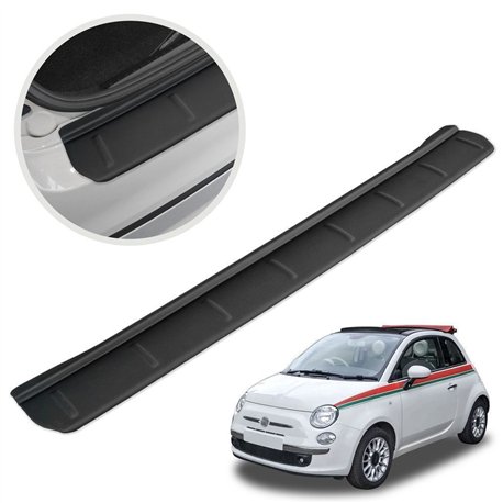 Rear bumper trim for Fiat 500C Convertible I (312) 2D 2009- | Black ABS