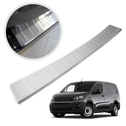 Rear bumper trim for Peugeot Partner III (K9) 2018- | Silver Stainless stee