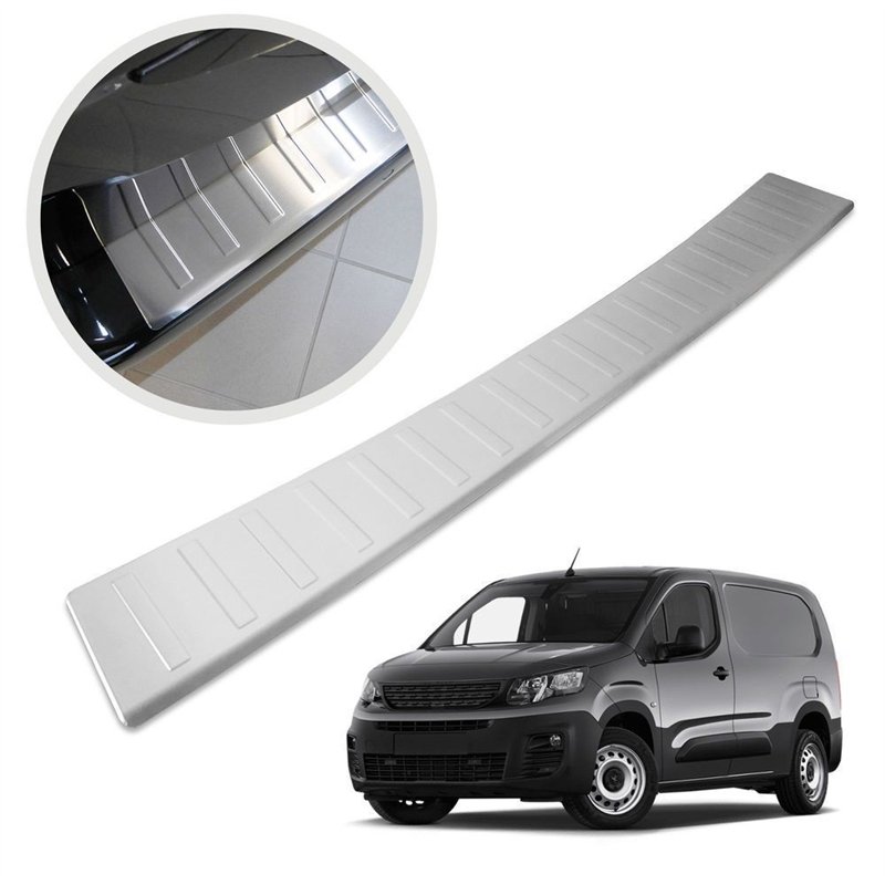 Rear bumper trim for Peugeot Partner III (K9) 2018- | Silver Stainless stee