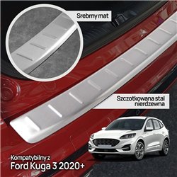 Rear bumper trim for Ford Kuga III (CX482 | DFK) 2020- Silver Stainless ste
