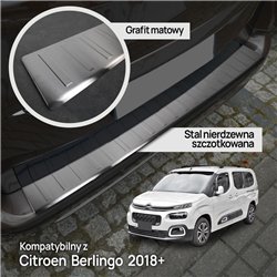 Rear bumper trim for Citroen Berlingo III (K9) 2018- | Black Stainless stee