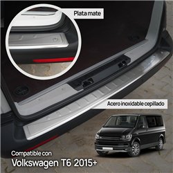 Rear bumper trim for Volkswagen VW Multivan (T6) 2015-2019 | Silver Stainle