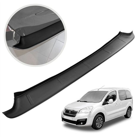 Rear bumper trim for Peugeot Partner II (B9) Tepee 2008-2018 | Black ABS