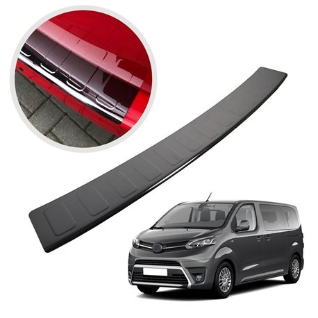 Rear bumper trim for Toyota Proace II (MDZ/MPY) 2016- | Black chrome Stainl