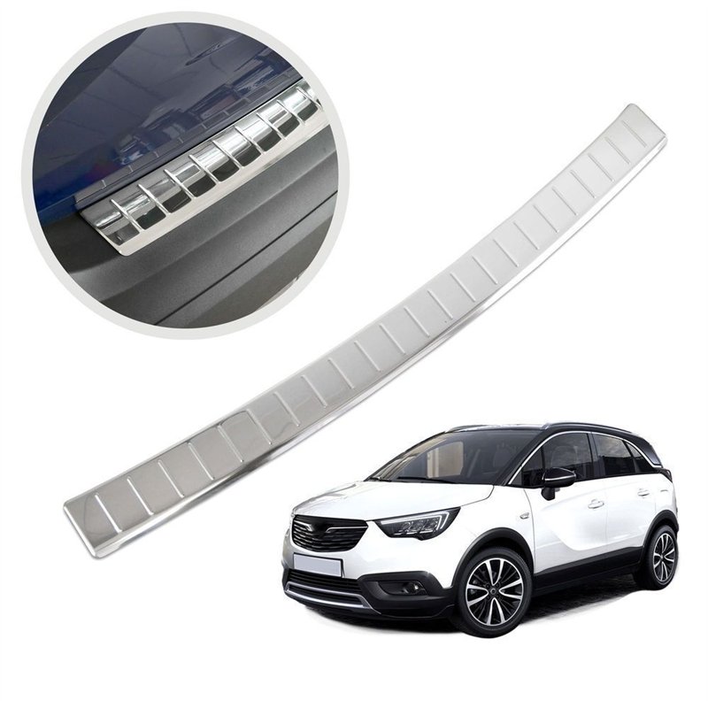Rear bumper trim for Opel Crossland I (P17 | P2QO) 2021- Chrome Stainless s