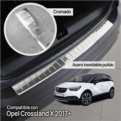 Rear bumper trim for Opel Crossland I (P17 | P2QO) 2021- Chrome Stainless s