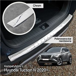 Rear bumper trim for Hyundai Tucson IV (NX4E) 2020- | Chrome Stainless stee