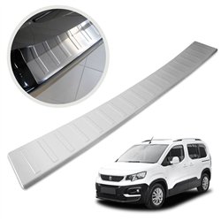 Rear bumper trim for Peugeot Rifter I (K9) 2018- | Silver Stainless steel
