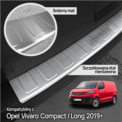 Rear bumper trim for Opel Vivaro C (K0) 2019- | Silver Stainless steel