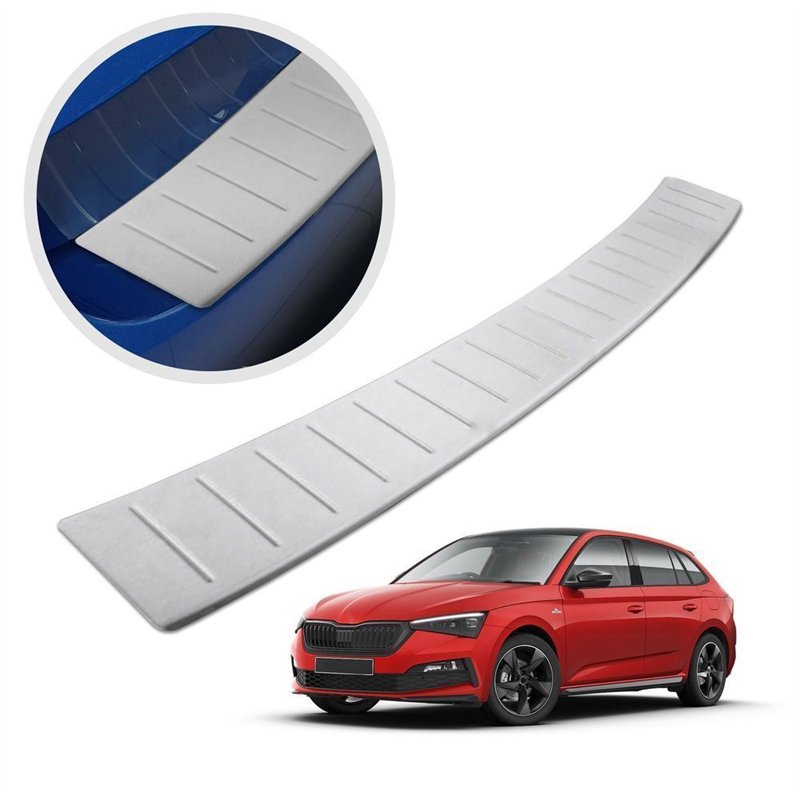 Rear bumper trim for Skoda Scala Hatchback I (NW) 5D 2019- | Silver Stainle