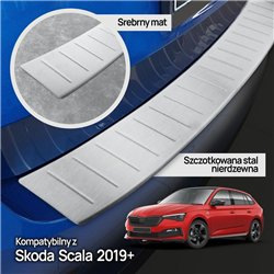 Rear bumper trim for Skoda Scala Hatchback I (NW) 5D 2019- | Silver Stainle