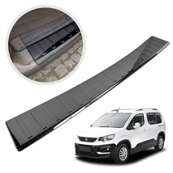 Rear bumper trim for Peugeot Rifter I (K9) 2018- | Black chrome Stainless s