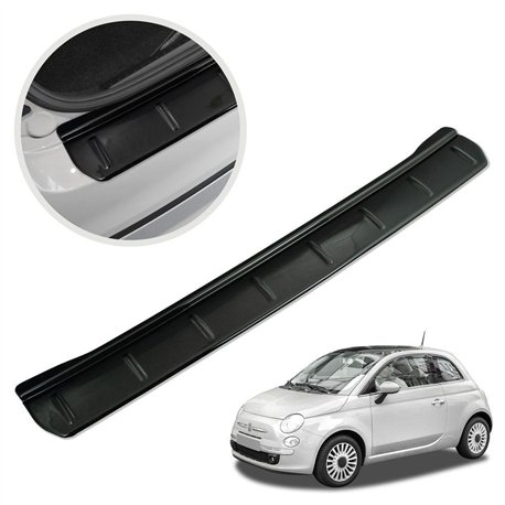 Rear bumper trim for Fiat 500 Hatchback I (312) 3D 2007- | Black ABS