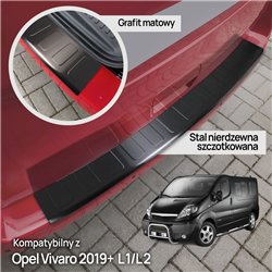 Rear bumper trim for Opel Vivaro C (K0) 2019- | Black Stainless steel