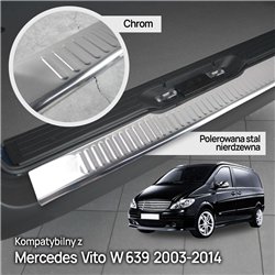 Rear bumper trim for Mercedes Vito (W639) 2003-2014 | Chrome Stainless stee