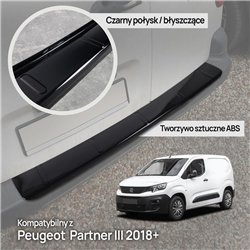 Rear bumper trim for Peugeot Partner III (K9) 2018- | Black ABS