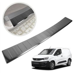 Rear bumper trim for Peugeot Partner III (K9) 2018- | Black Stainless steel